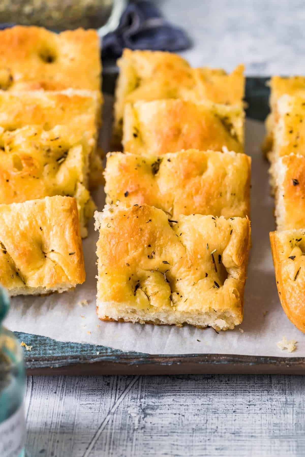 Herb topped focaccia bread