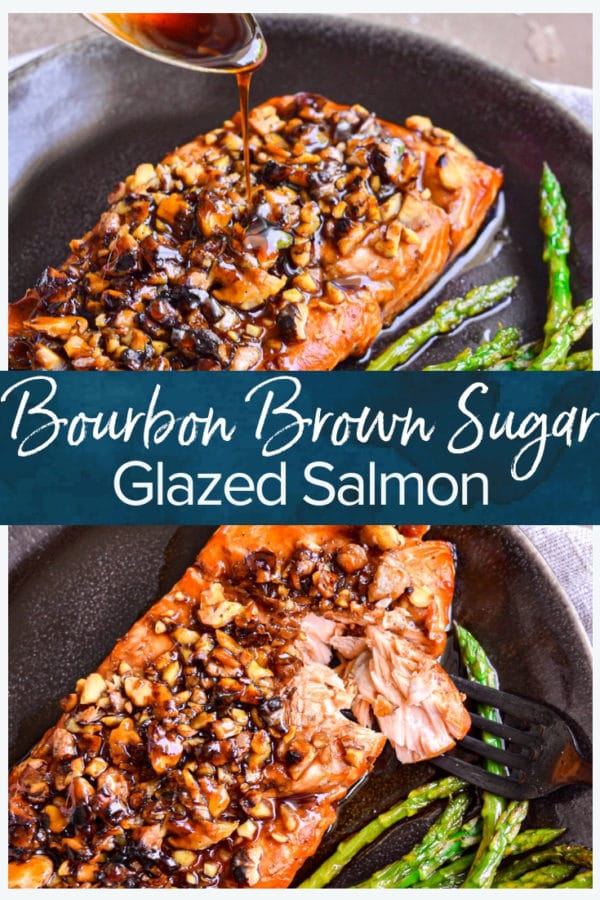 Bourbon Brown Sugar Glazed Salmon- pinterest collage