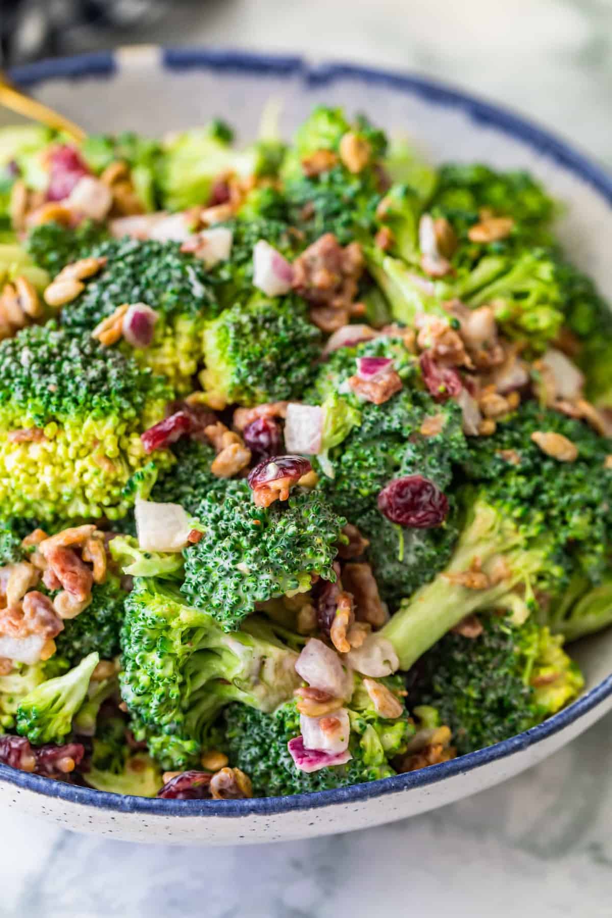 Broccoli salad with bacon and cranberries