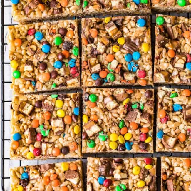 Loaded M&M Rice Krispie Treats - It's Always Autumn