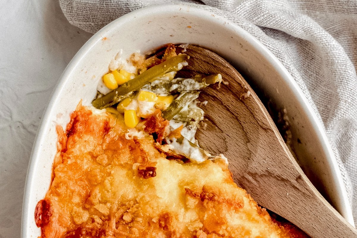 Green Bean and Corn Casserole with Cheese