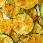 several crispy baked zucchini slices