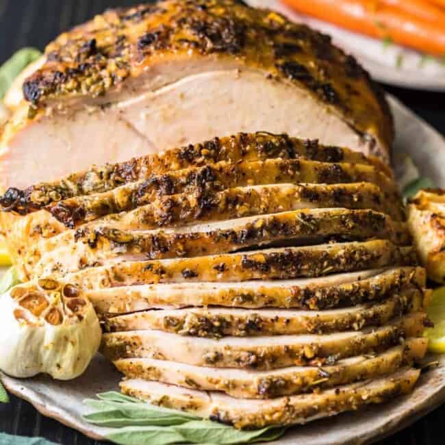 sliced turkey on a plate