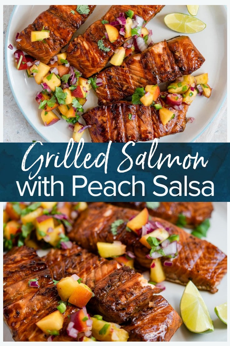 Sweet Glazed Salmon with Peach Salsa - The Cookie Rookie