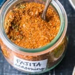 homemade fajita seasoning in a jar