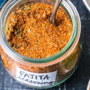 homemade fajita seasoning in a jar