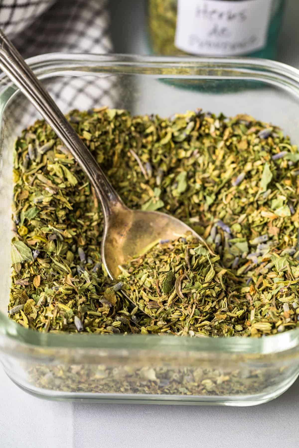 Herbs de Provence on a spoon