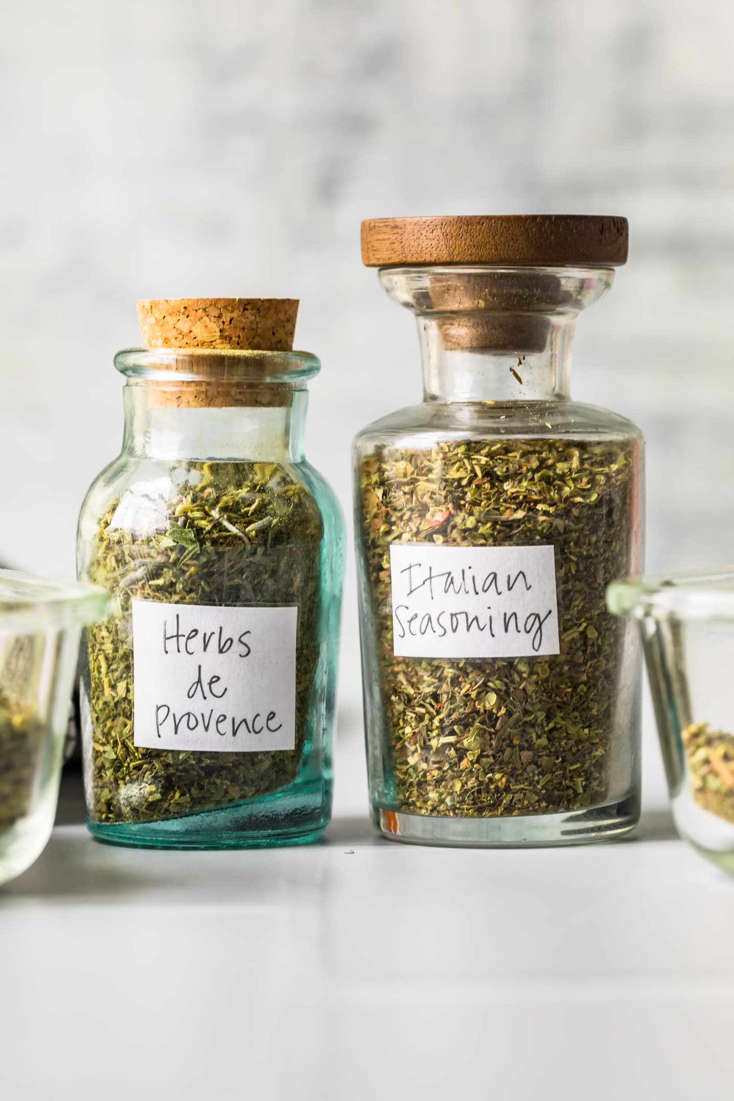 Two jars of herb mixes