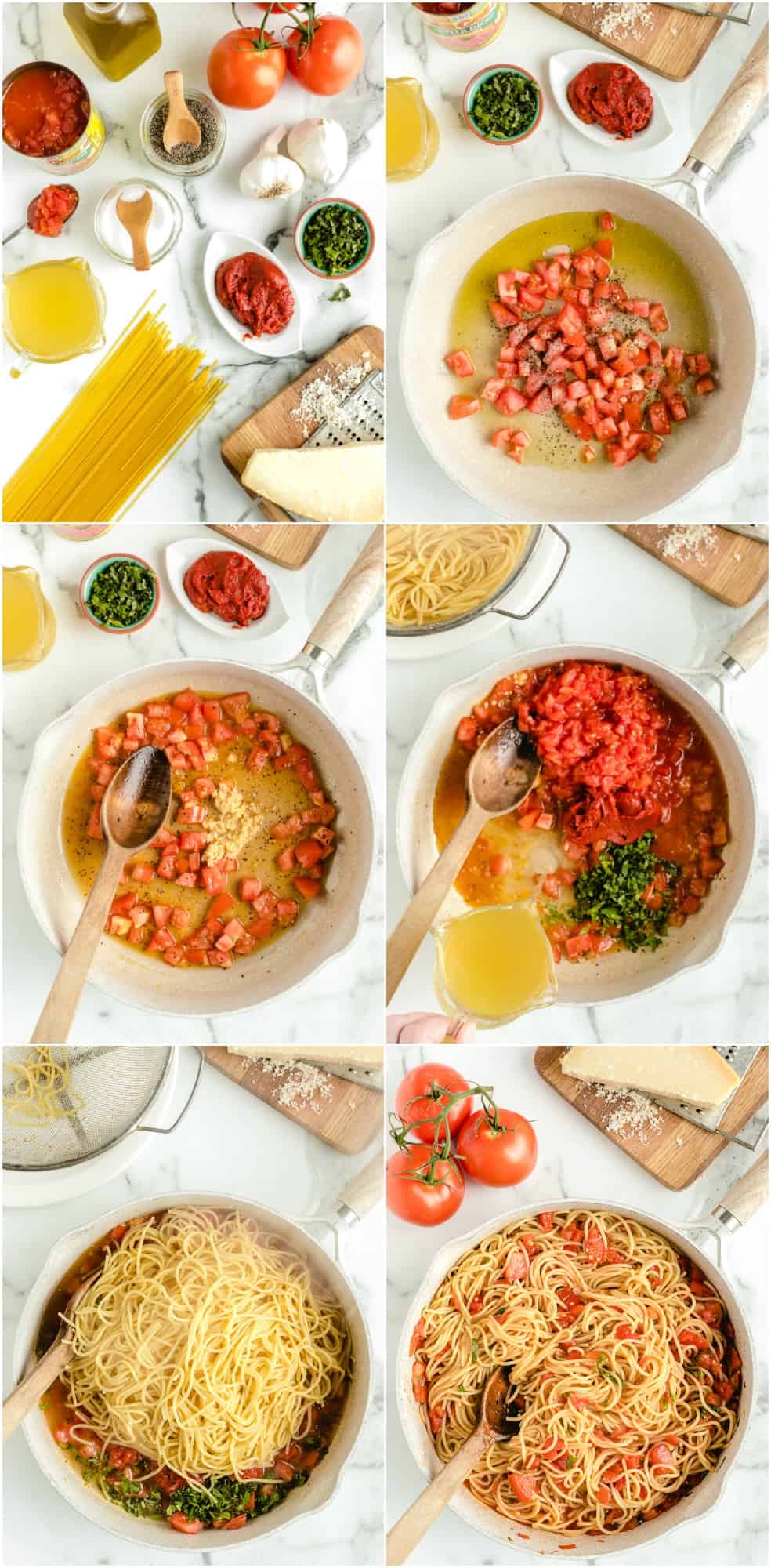 step by step photos of how to make pasta pomodoro
