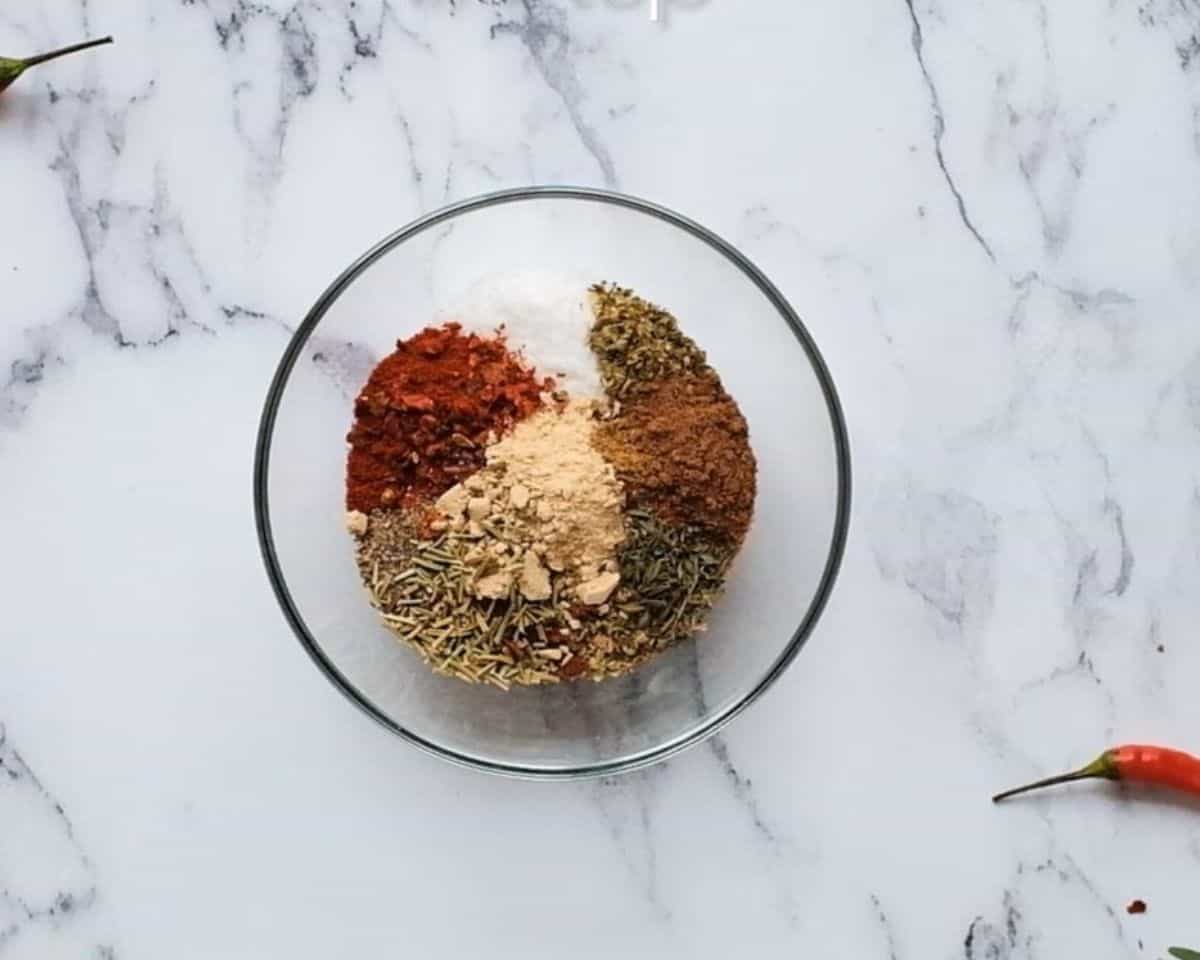 Spices to make fajita seasoning in a bowl.