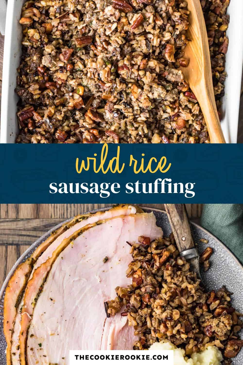 Wild Rice Sausage Stuffing pin image