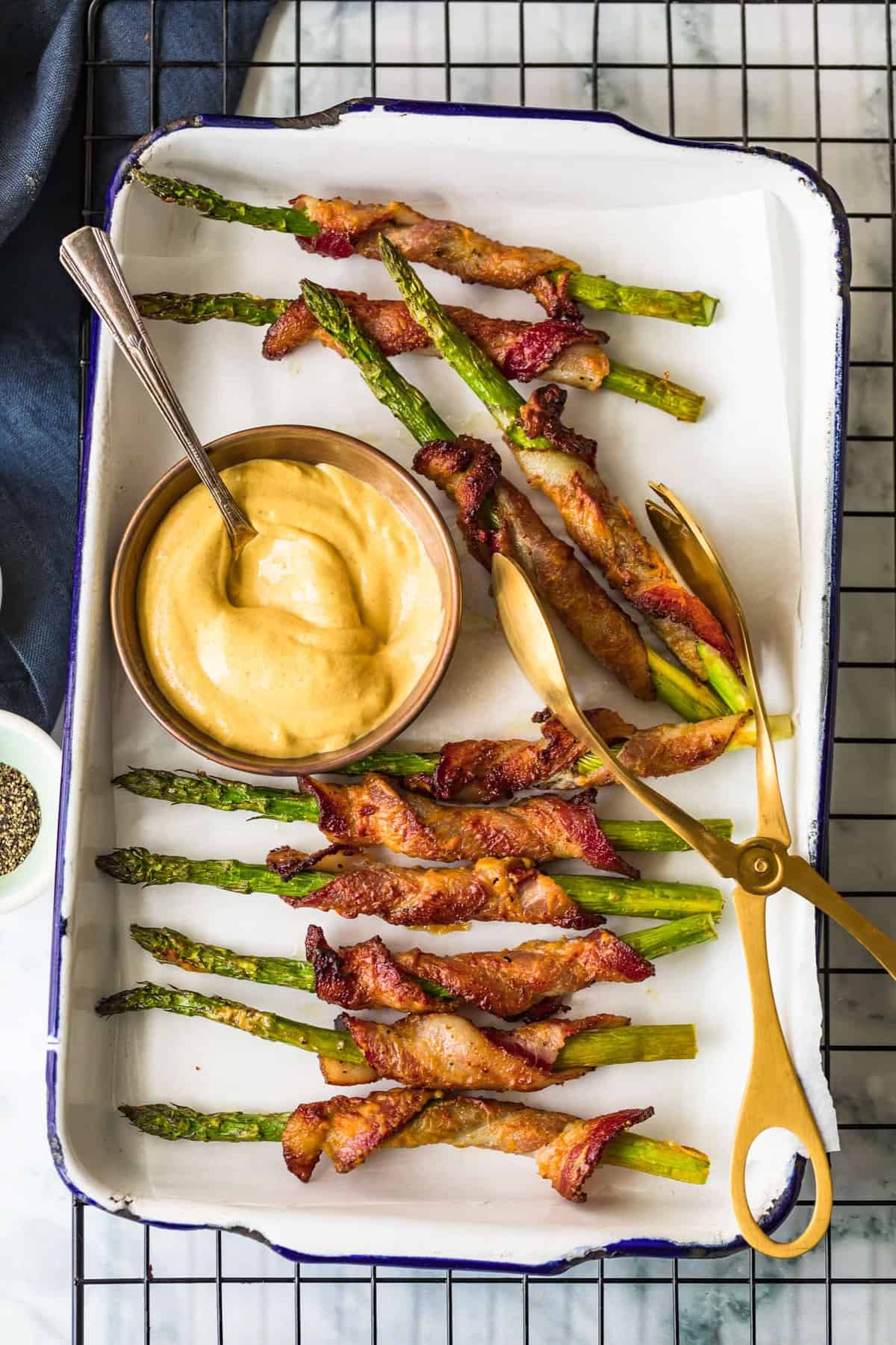 Bacon Wrapped Asparagus served with dijon