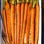 carrots in white baking dish