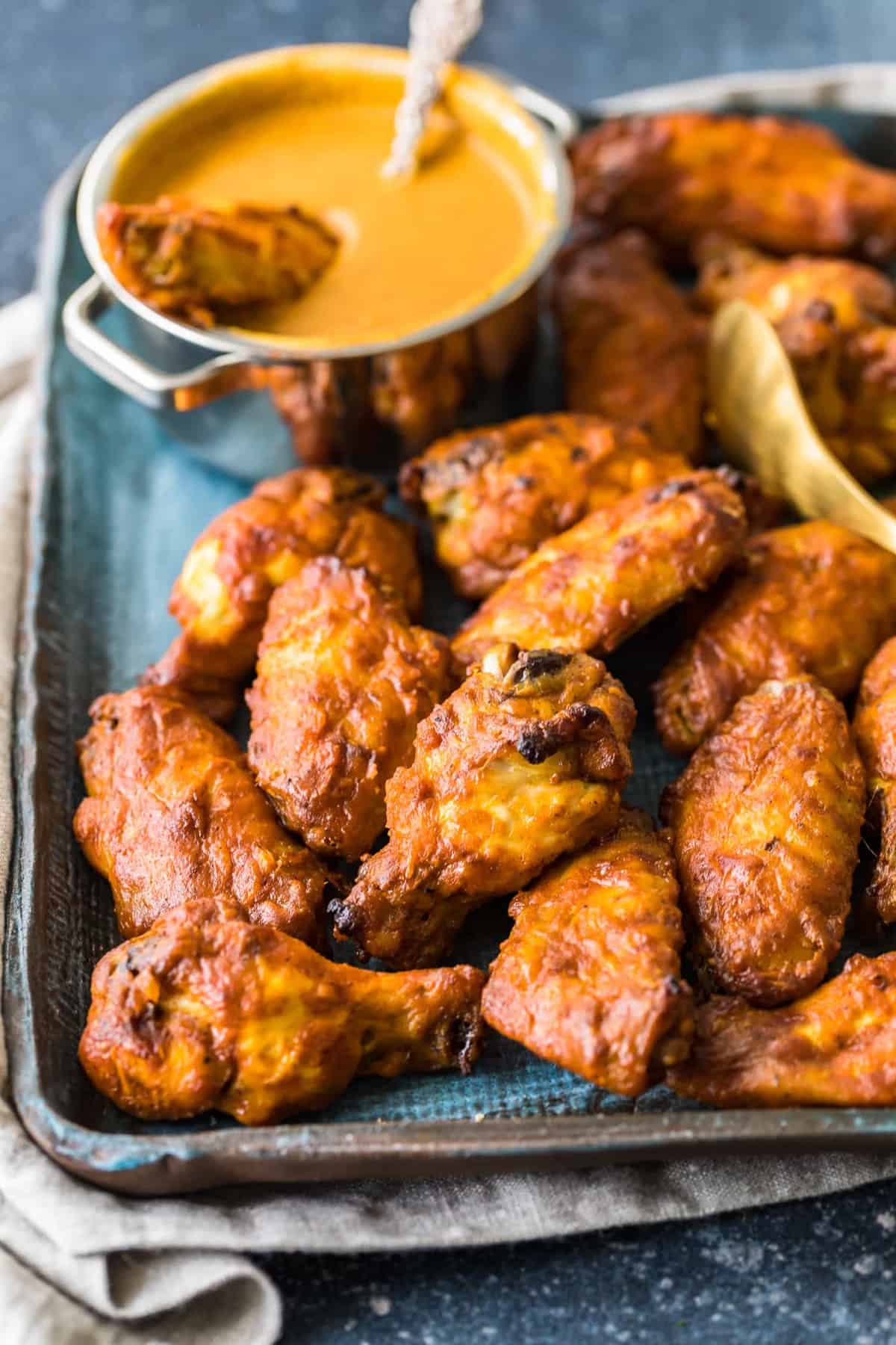 Close up of the Chicken Tikka Masala Baked Wings
