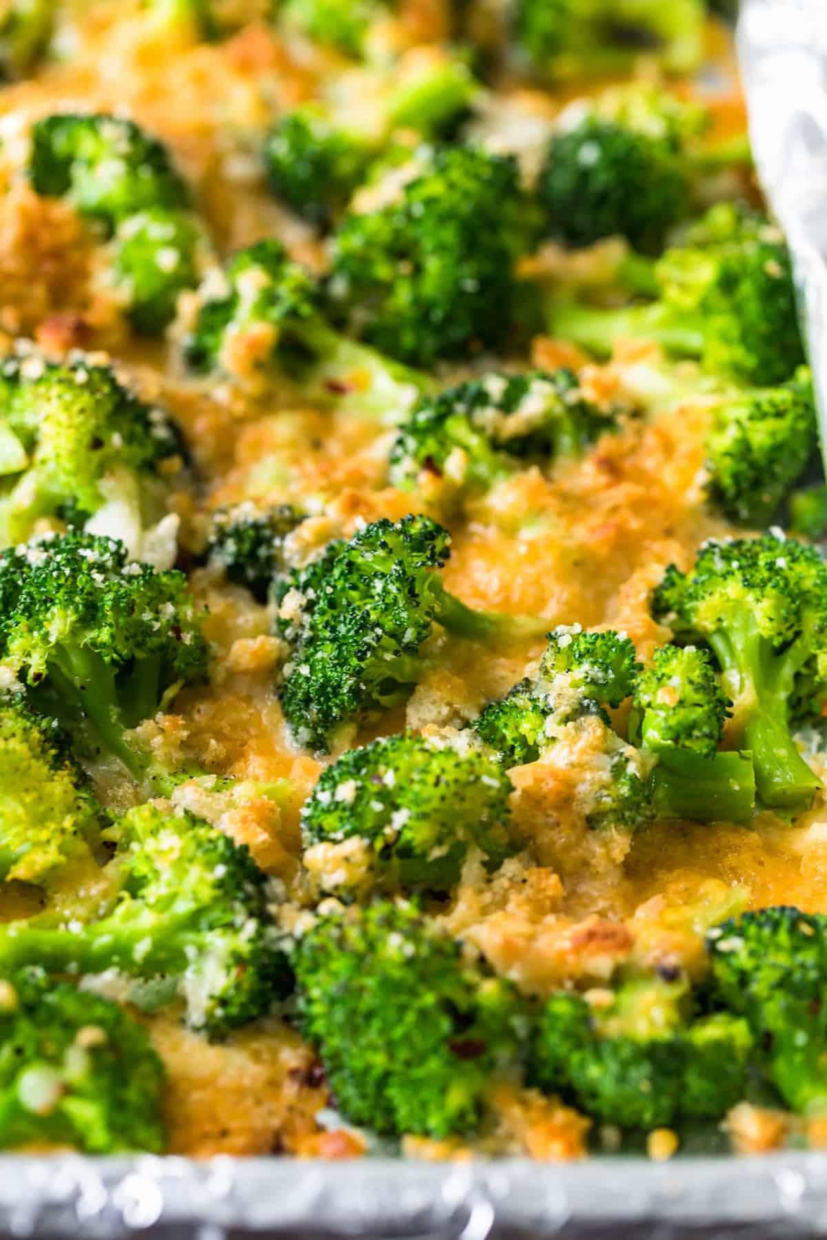 Close up of the cooked broccoli