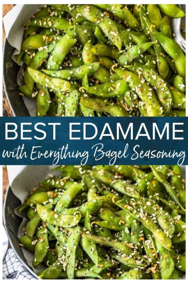 edamame with everything bagel seasoning pinterest pic