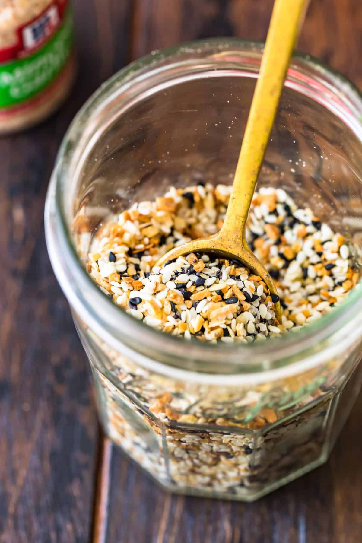 detailed view of homemade everything bagel seasoning