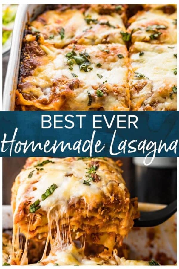 Best Ever Homemade Lasagna- Pinterest collage
