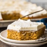 slice of pumpkin bar on a plate