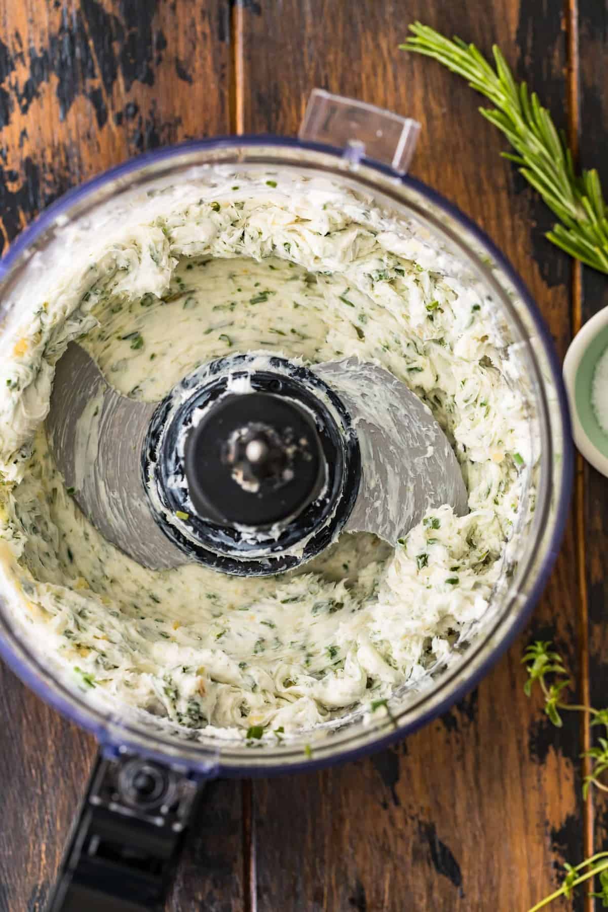 herbed butter in food processor