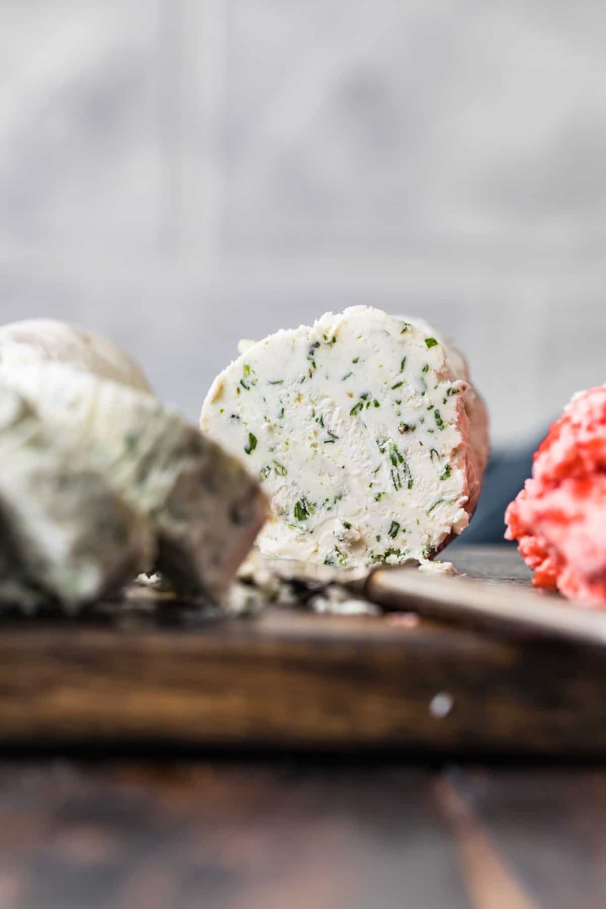 up close shot of herbed homemade butter