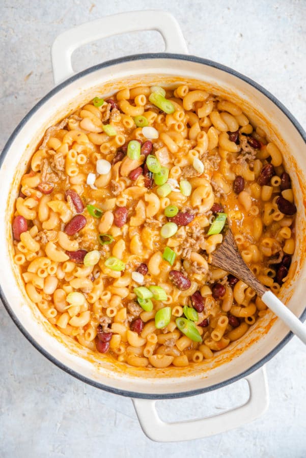 Loaded Chili Macaroni and Cheese | The Cookie Rookie