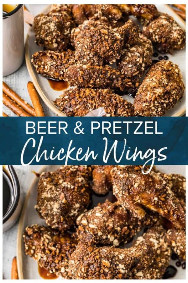 beer and pretzel chicken wings pinterest collage