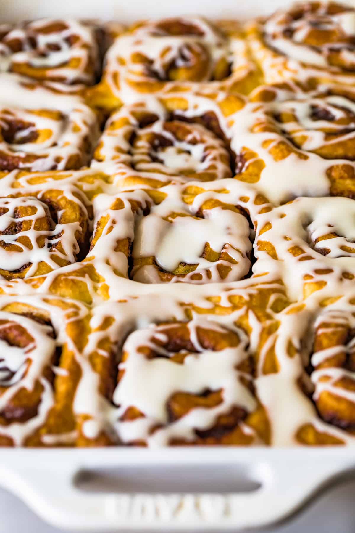 Homemade Cinnamon Rolls in a baking dish