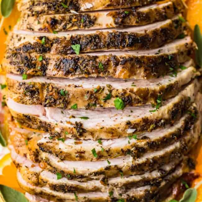 sliced crockpot turkey breast on plate