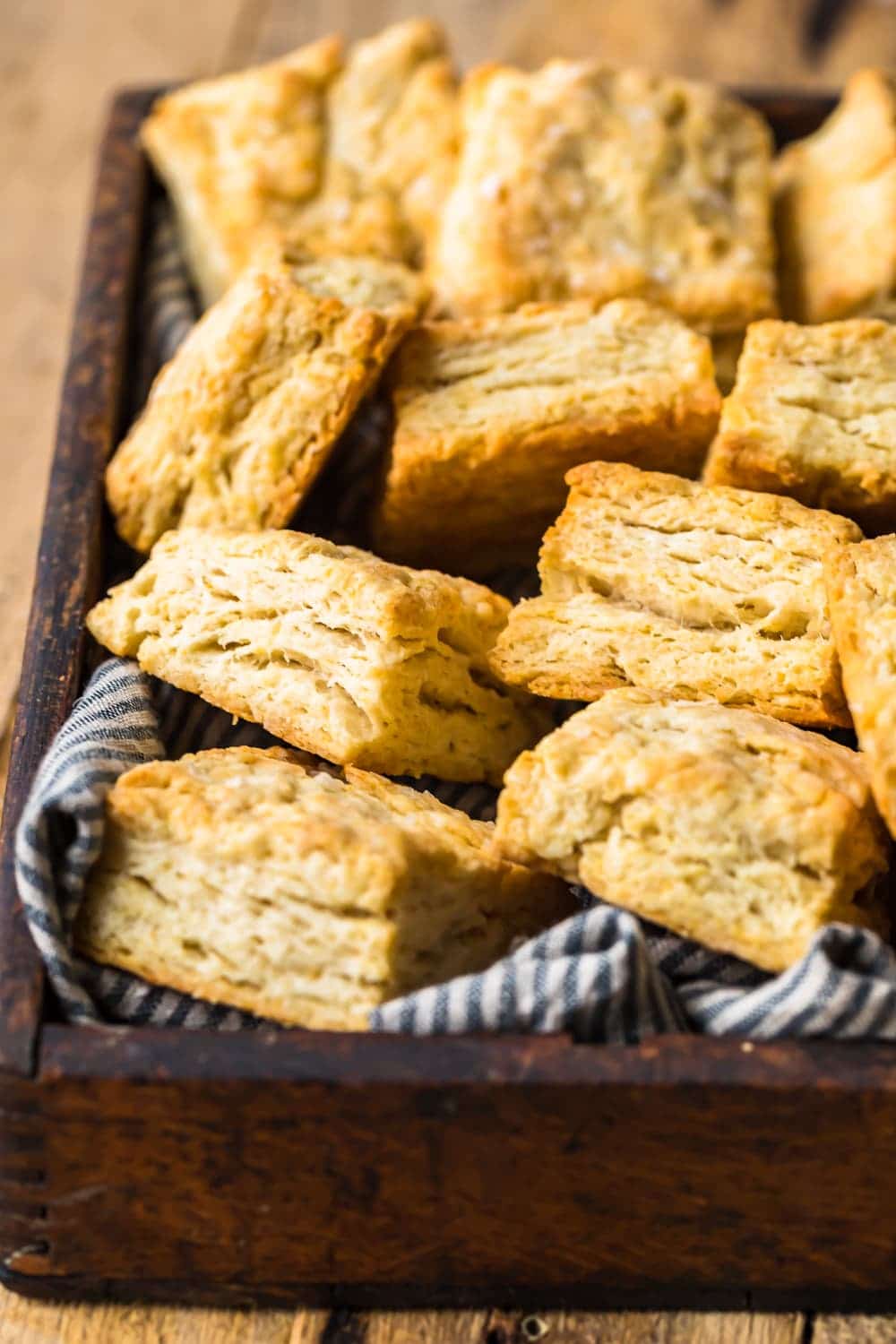 Easy Buttermilk Biscuits on a tray ready to serve