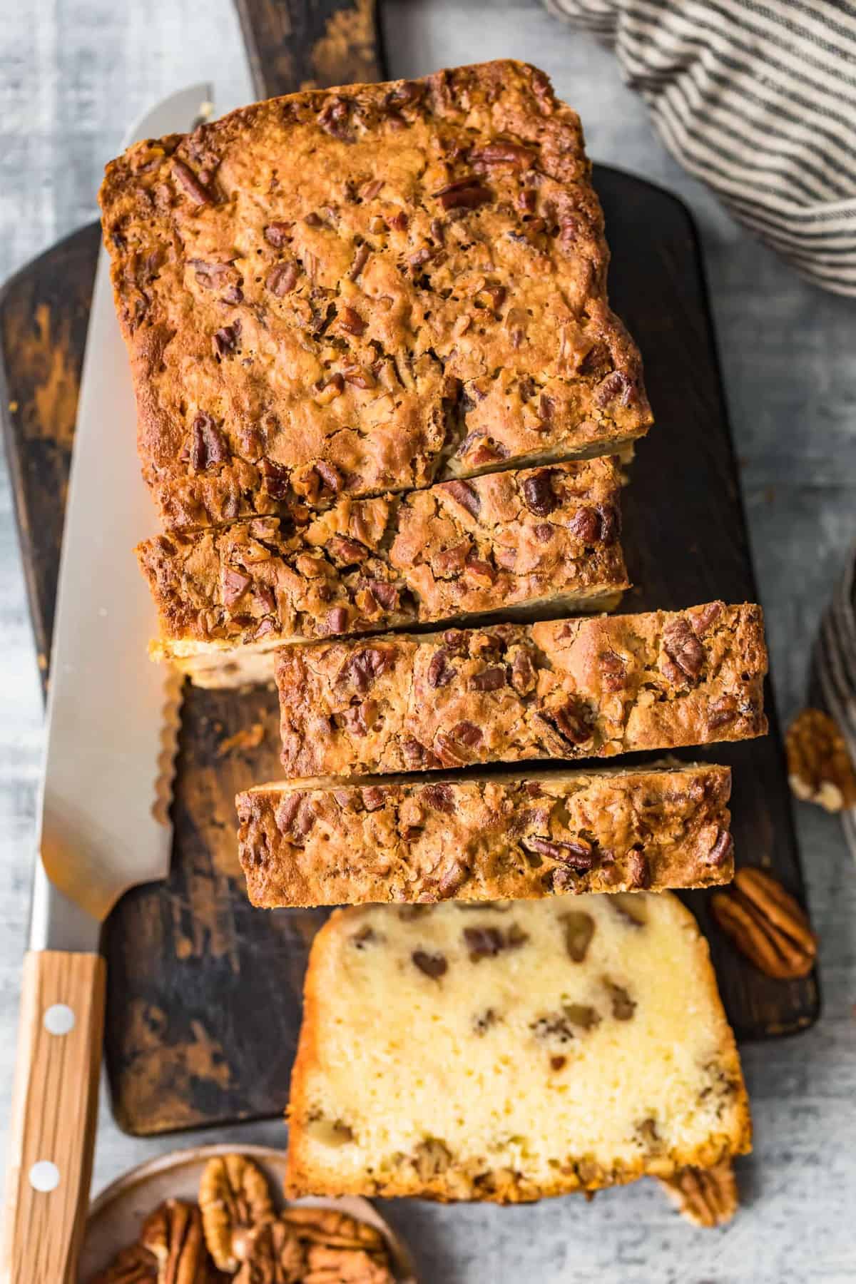 Top shot of slices of cake