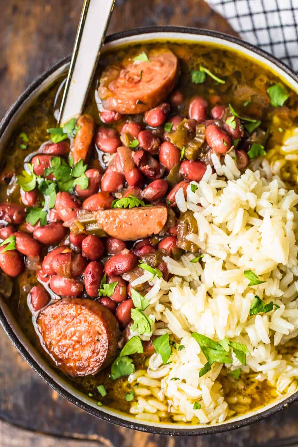 red beans and rice in bowl 