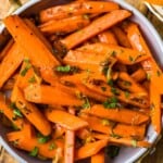 sauteed sliced carrants in a bowl
