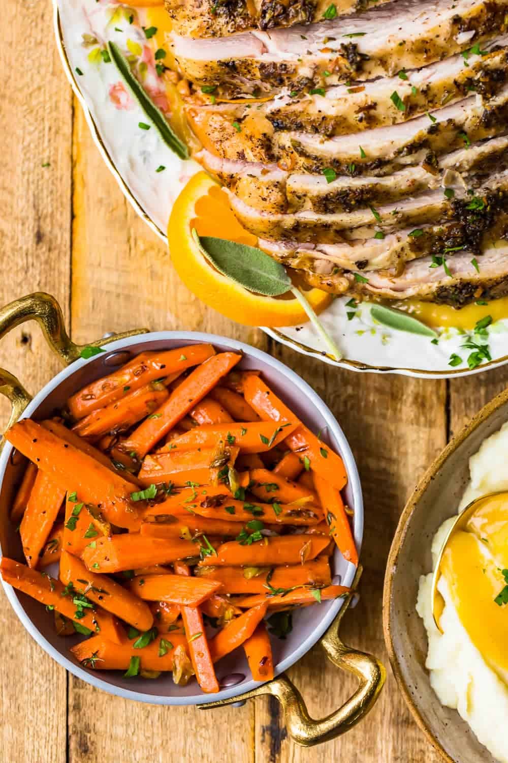 Sauteed Carrots served with turkey breast