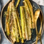 sauteed leeks on a plate