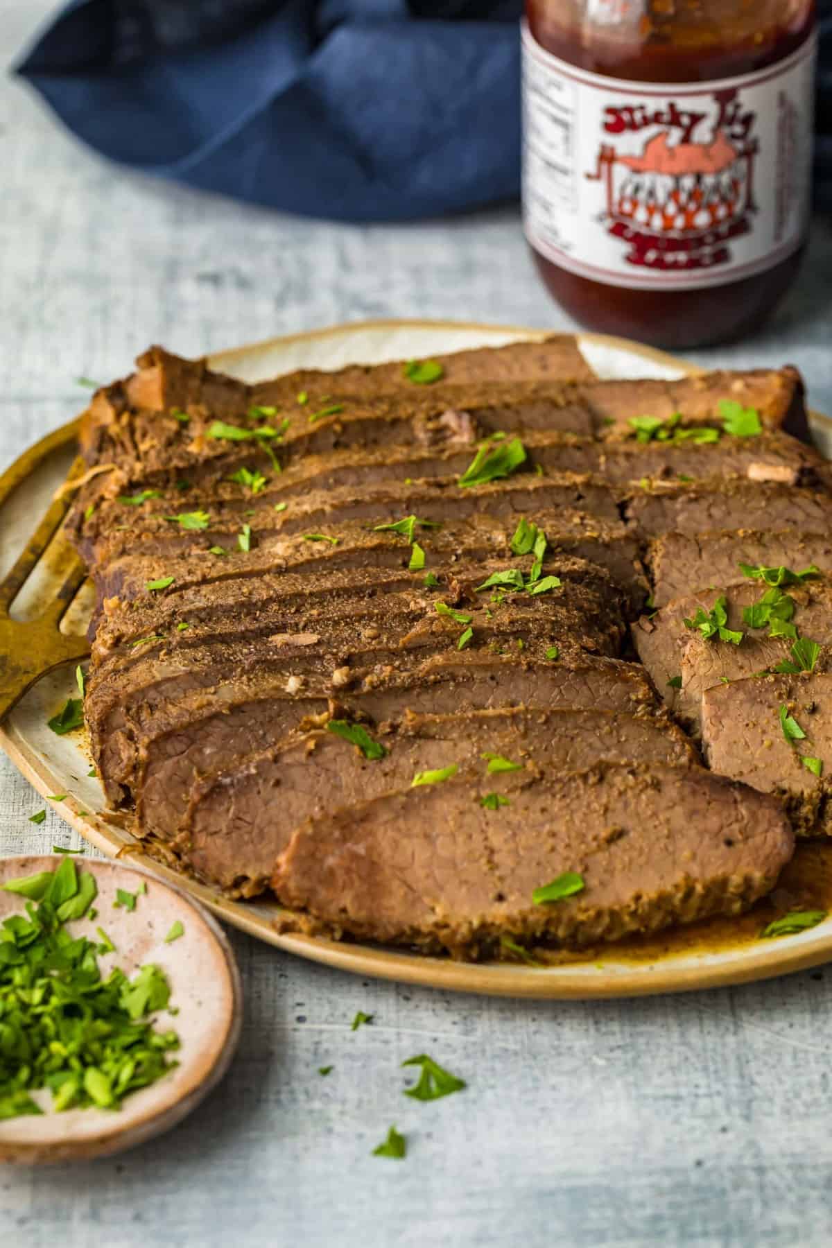 Close up of slices of meat