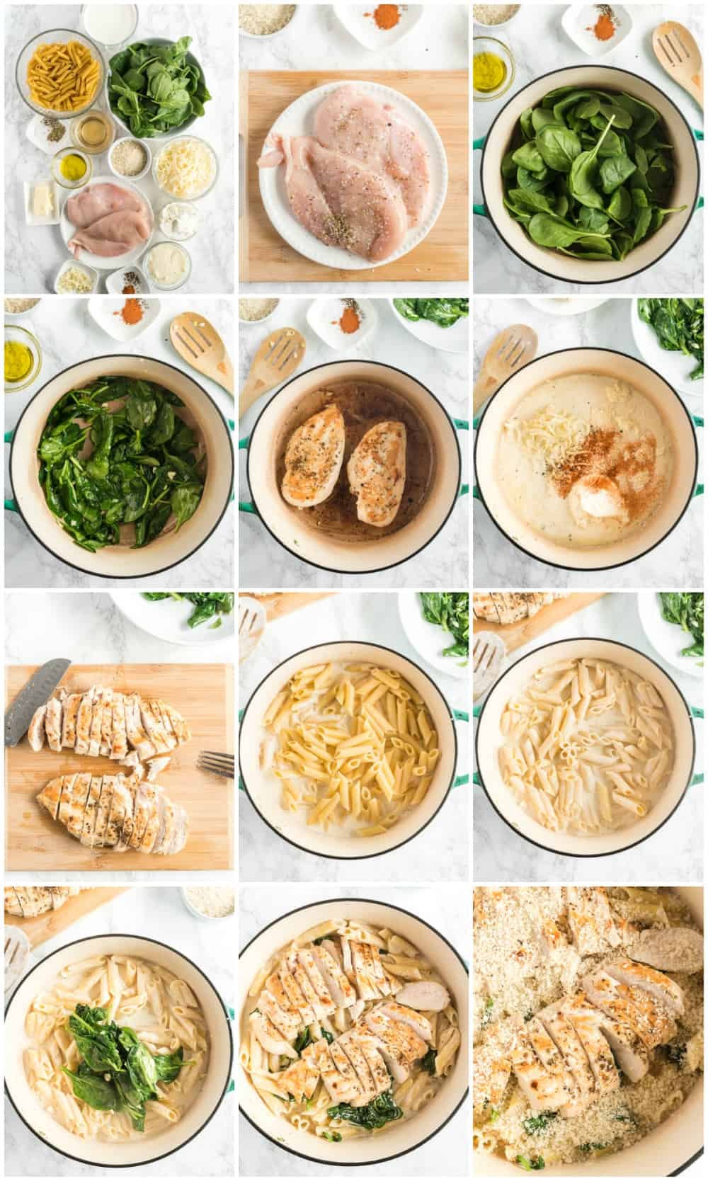 step by step process shots of how to make the pasta