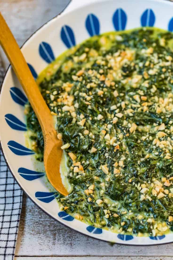 Creamed Spinach with Toasted Almonds Recipe The Cookie Rookie®