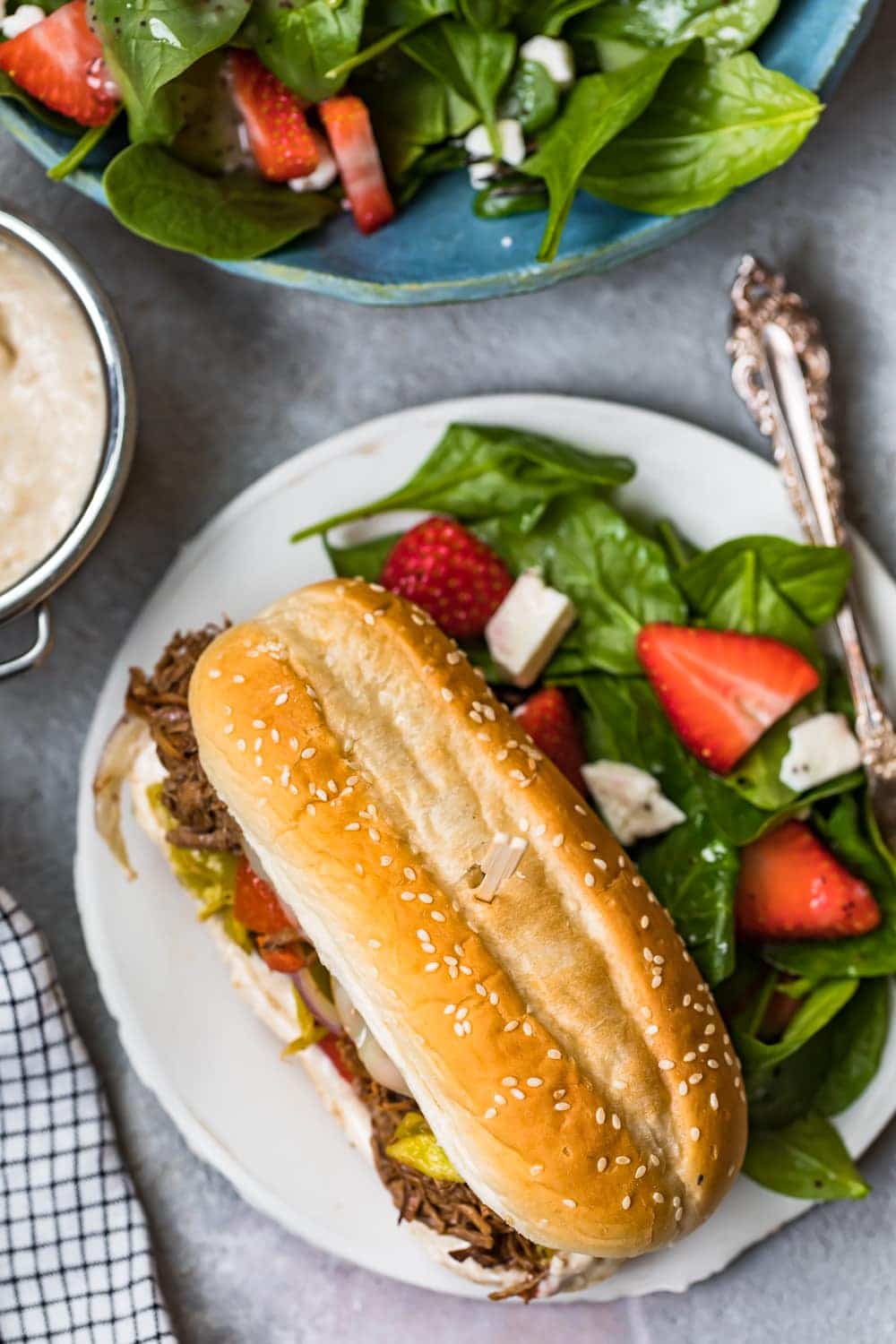 sandwich and salad on plate