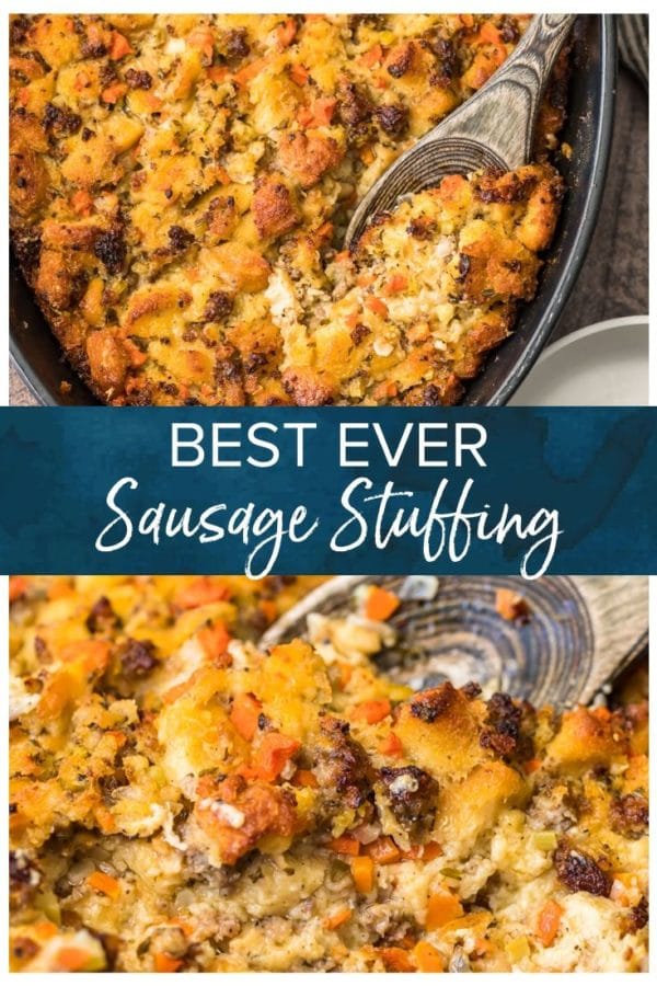 Best Ever Sausage Stuffing- Pinterest collage