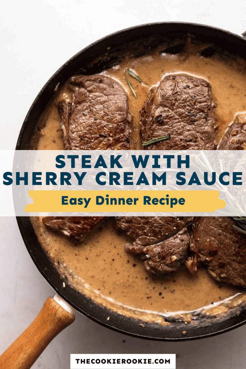 Rosemary steak with sherry cream sauce easy dinner recipe.