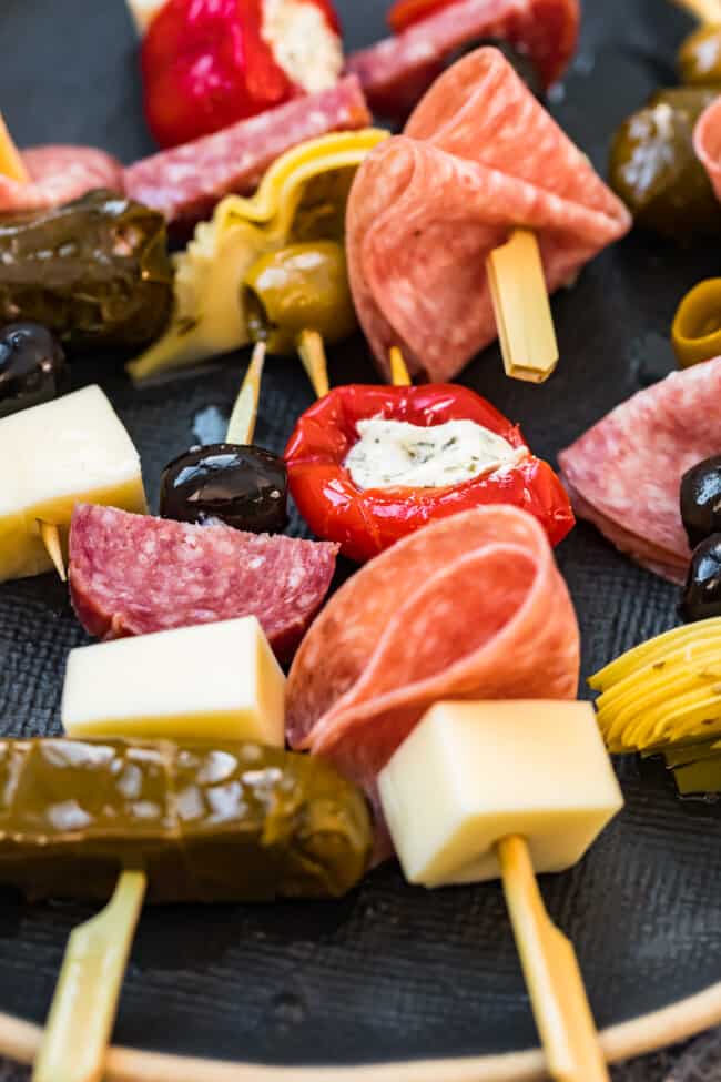 Easy Antipasto Skewers (Holiday Appetizer Idea) Recipe The Cookie Rookie®