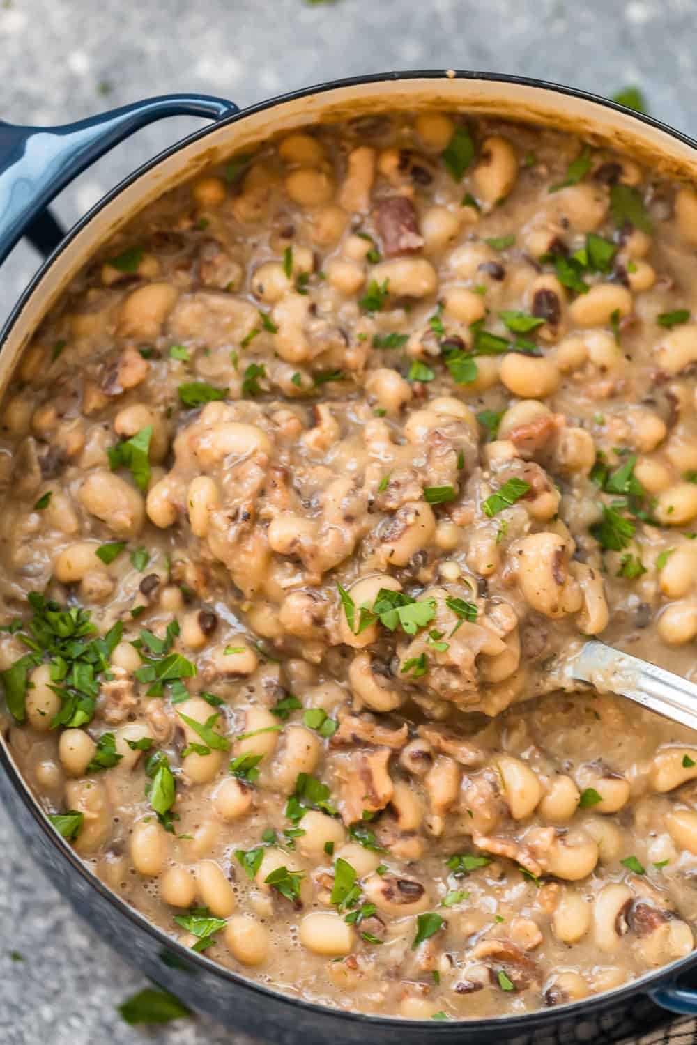 black eyes peas in a large pot