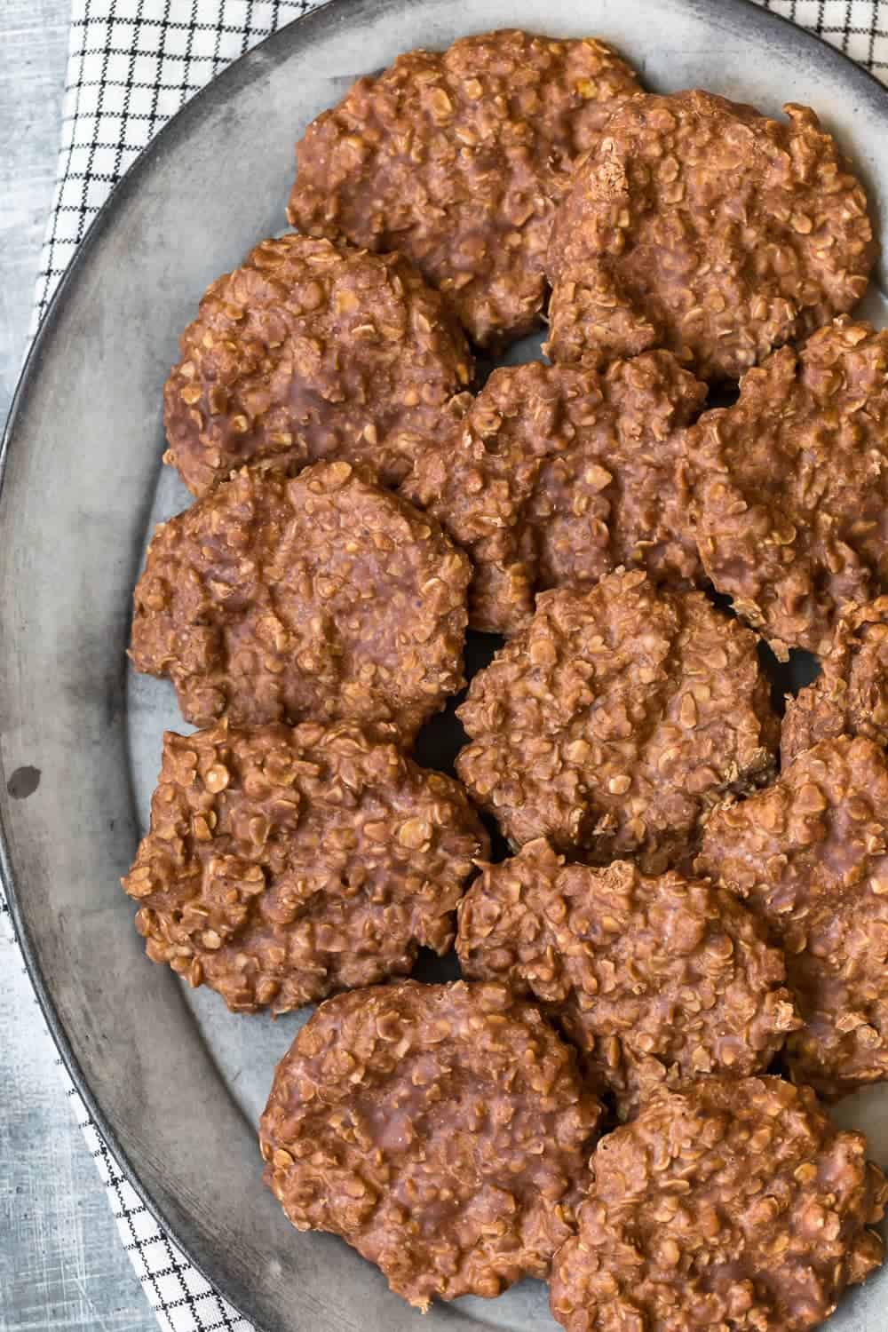 Top down shot of cookies on a plate