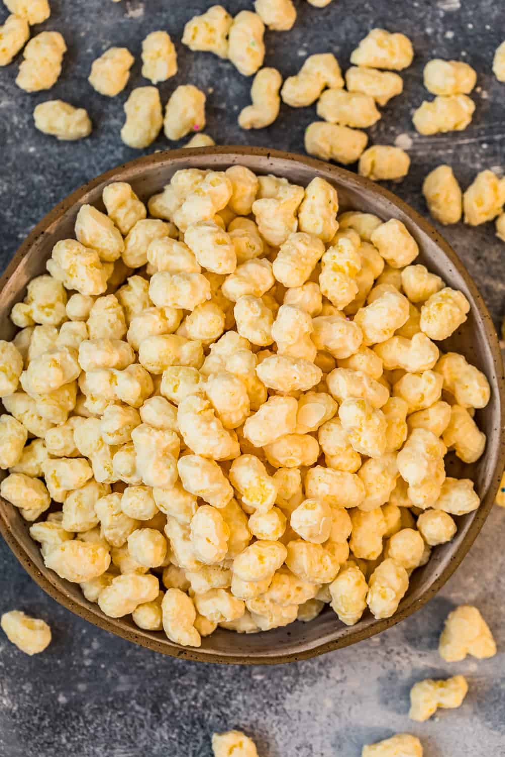 bowl of corn puffs