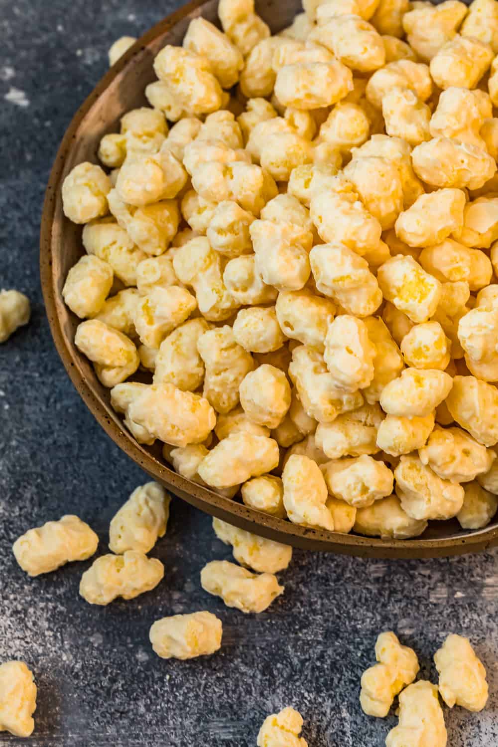 top down shot of corn puffs