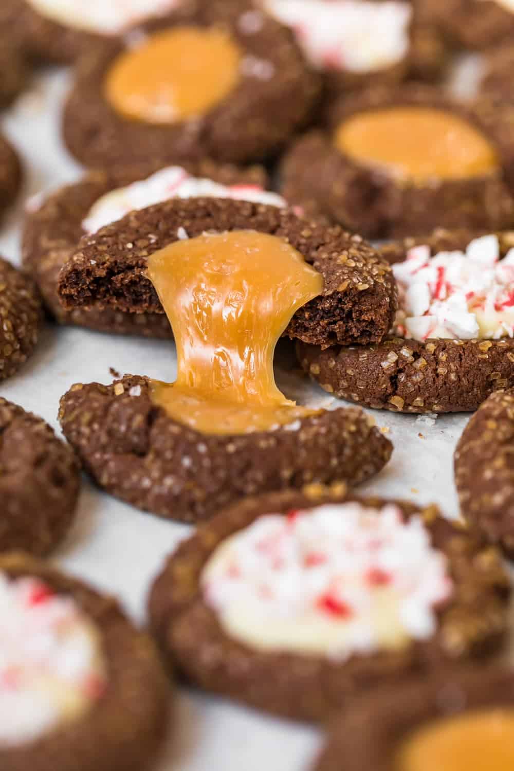 Chocolate Thumbprint Cookies  Salted Caramel or White Chocolate Peppermint  Recipe - 40