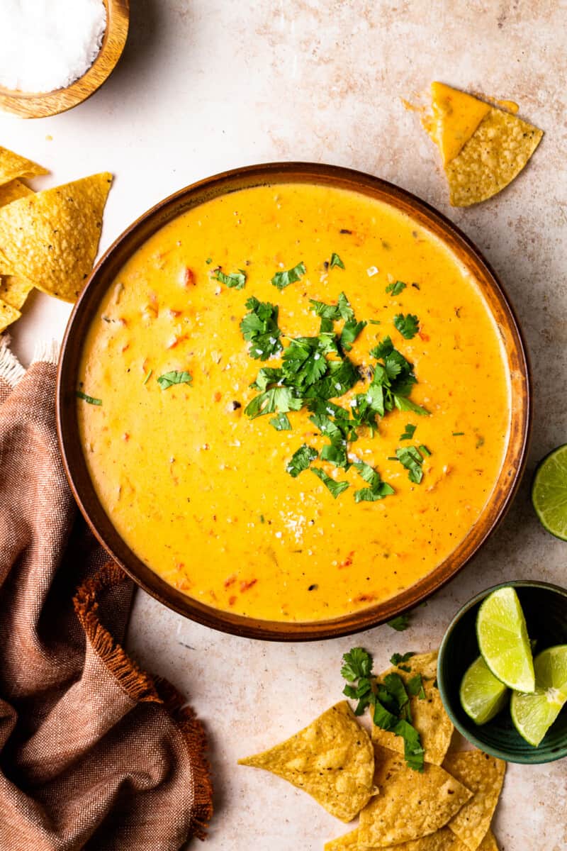bowl of crockpot queso