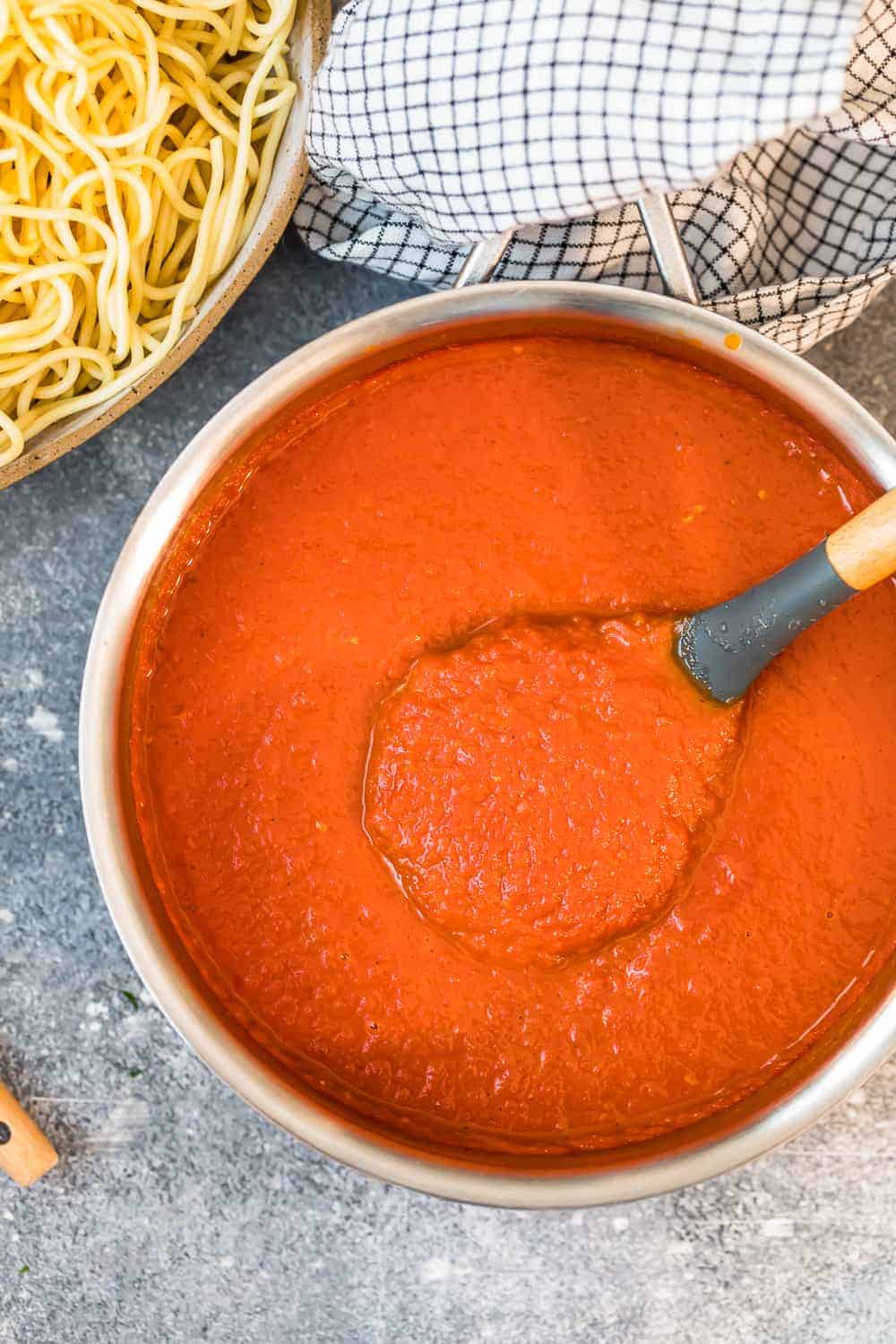 homemade marinara sauce in pot