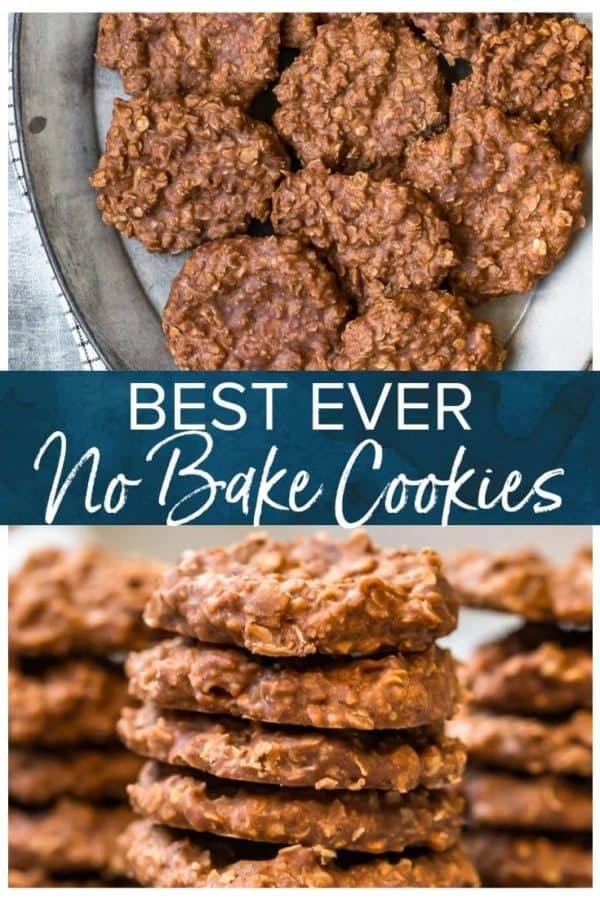 Best Ever No Bake Cookies- Pinterest collage